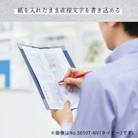 キングジム ハードホルダー ホッソ（透明） A4 5枚収容 黄緑 5050TーYG 1セット（1冊×40）