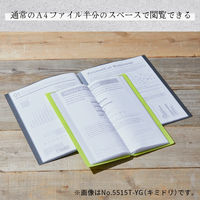 キングジム クリアーファイル ホッソ A4 15枚収容 ホワイト 5515ーW 1セット（1冊×20）