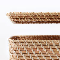 無印良品 重なるラタン長方形バスケット用フタ （Ｖ）約幅３６×奥行２６×高さ３ｃｍ 良品計画