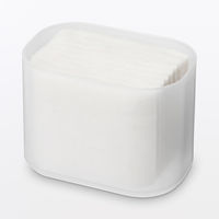 無印良品 再生ポリプロピレン入りコットン 綿棒ケース 約１０７×７２×７７ｍｍ 1セット（1個×2） 良品計画