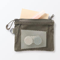 無印良品 ポリエステルダブルファスナーケース カーキ Ｓ 約１０×１３．５ｃｍ 良品計画