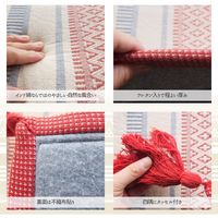 萩原 綿100％ 洗える インド綿ラグ テラ 1850×1850mm レッド 270051812 1枚（直送品）