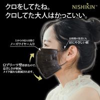 錦尚金　NISHIKIN　らくらくマスク　3層式　ブラック　1箱（50枚入）