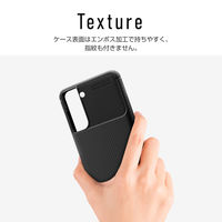 Galaxy S21 5G SC-51B SCG09 ケース カバー 耐衝撃カーボン調ケース BURNISH Granest  ブラック（直送品）