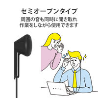 ヘッドセット 片耳 マイク付きイヤホン 4極ミニプラグ接続 左耳用 セミオープン HS-EP20TBK エレコム 1個