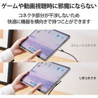 USBケーブル タイプC (A-C) 2m 認証品 L字 抗菌 ブラック MPA-ACL20NBK2 エレコム 1個