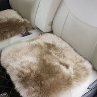 ムートンクッション クラフト 40×40cm ブラック（直送品）