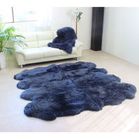 ムートンフリース ファーストレーベル 8匹物 ピンク ムートンラグ リアル ふわふわ ファー マット カーペット 裏無し（直送品）