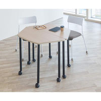 ストア・エキスプレス キャスター付きミーティングテーブル グレーオーク 23345-110 1台 61-830-85-1（直送品）