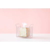 ビーワーススタイル キッチンバスケット L 取っ手付き スタッキング可能 日本製 シルバー SS-310145 1個（直送品）