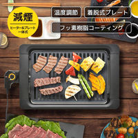 オーム電機 減煙グリルプレート ヒーター&プレート一体式 08-1430 1台（直送品）