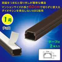 オーム電機 テープ付ABSモール 1号 60cm チョコ 2本入 09-1001 1セット(2本入)（直送品）