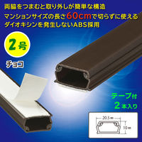 オーム電機 テープ付ABSモール 2号 60cm チョコ 2本入 09-1003 1セット(2本入)（直送品）