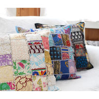 トモ・コーポレーション クッションカバー カンバディアパッチ 45×45cm ベージュ 407922 1個（直送品）