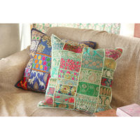 トモ・コーポレーション クッションカバー カンバディアパッチ 45×45cm ミントグリーン 407925 1個（直送品）