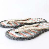 トモ・コーポレーション スリッパ コットンサンダル プレーン ボーダー 2サイズ ハンドメイド ボーダーピンク(S) 423386 1個（直送品）