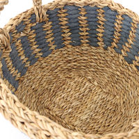 トモ・コーポレーション バスケット フルーツバスケット ラウンド かご 収納 ブルーグレー 449260 1個（直送品）