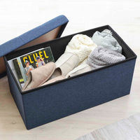 不二貿易 収納スツール ベンチタイプ テーブルにもなる収納スツール ネイビー 477848 1個（直送品）