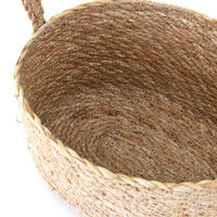 トモ・コーポレーション かご ハンドルバスケット ナチュラルシーグラス オーバル M 持ち手付き 477893 1個（直送品）