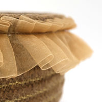 トモ・コーポレーション かご バスケット フリル 22cm ベージュ 478725 1個（直送品）