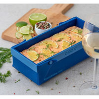 清水産業 洗いやすい たためる焼き型M ブルー 120713 1個（直送品）