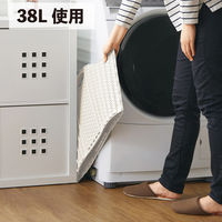 清水産業株式会社 折りたためるランドリーバスケット 大小セット アイボリー 120723 1セット(2個入)（直送品）