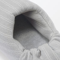 無印良品 綿フランネルかかとにフィットするルームシューズ Ｍ ２３．５～２５ｃｍ用 グレーストライプ 良品計画