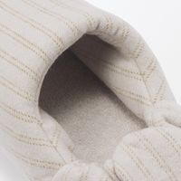 無印良品 綿フランネルかかとにフィットするルームシューズ ＸＬ ２６．５～２８ｃｍ用 ベージュストライプ 良品計画