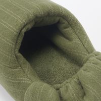 無印良品 綿フランネルかかとにフィットするルームシューズ ＸＬ ２６．５～２８ｃｍ用 グリーンストライプ 良品計画