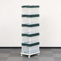 現場のチカラ Matakul 折りたたみコンテナ フタ一体型50Ｌ   使用済みクリアホルダーからつくった再生材10%配合 1台 オリジナル