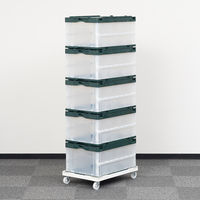 現場のチカラ Matakul 折りたたみコンテナ フタ一体型75Ｌ  使用済みクリアホルダーからつくった再生材10%配合 1台 オリジナル