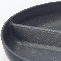 無印良品 レンジで使える ヤシの端材を使った 仕切り付きプレート ２枚組 黒 良品計画