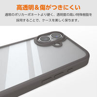 iPhone17 ケース ハイブリッド D3O(R) メタルステッカー付 チャコールグレー PM-A25AD3OFCCH エレコム 1個（直送品）