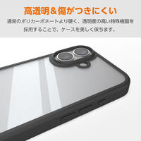 iPhone17 ケース ハイブリッド D3O(R) メタルステッカー付 ブラック PM-A25AD3OFCBK エレコム 1個（直送品）