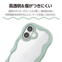 iPhone17 ケース ハイブリッド 衝撃吸収 磁気吸着対応メタルステッカー付 グリーン PM-A25AFCWAVEGN エレコム 1個（直送品）