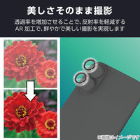 iPhone17 レンズガラスフィルム ラインストーン 高透明 10H 指紋防止 シルバー PM-A25AFLLGRSV エレコム 1個（直送品）