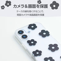 iPhone17 ケース ソフト 衝撃吸収 花柄デザイン ブラック PM-A25AIMLFLBK エレコム 1個（直送品）