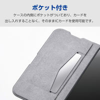 iPhone17 ケース レザー 手帳型 マグネット 衝撃吸収 超軽量 ネイビー PM-A25APLFUNV エレコム 1個（直送品）