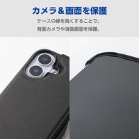 iPhone17 ケース ソフトレザー カードケース機能付 ブラック PM-A25APLORFBK エレコム 1個（直送品）