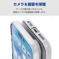 iPhone17 ケース ソフト 軽量 薄型 磁気吸着対応メタルステッカー付 クリア PM-A25AUCUCR エレコム 1個（直送品）