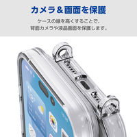 iPhone17 Pro ケース ハイブリッド ショルダーストラップホール付 クリア PM-A25CHVCKSHCR エレコム 1個（直送品）