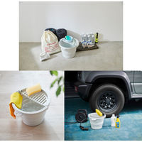 おりたためるバケツ8L ちょい置きトレー付 グレー 1セット（1個×2） 伊勢藤