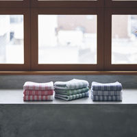 MARUSHIN by SHINTO TOWEL シマ 白地・レッド フェイス/箱 フェイスタオル