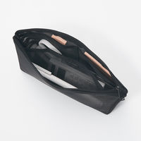 無印良品 ナイロンメッシュペンケース マチ付 約幅17×高さ10×マチ5cm 黒 良品計画