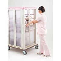 エレクター 常温配膳車coo 扉式 ワイド W1642×D870×H1196mm 30膳 JCTW30DSP DXモデル ピンク（直送品）