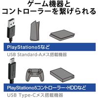 エレコム USB2.0ケーブル/PS5対応/A-Cタイプ/ノーマル/2.0m/ブラック GM-U2CAC20BK 1個