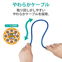 LANケーブル 1m cat7準拠 爪折れ防止 より線 やわらか メタリックブルー LD-TWSYT/BM1 エレコム 1個