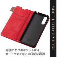 Xperia 10 III ケース カバー 手帳 フラップ レザー ステッチ ブラック PM-X213PLFYBK エレコム 1個（直送品）