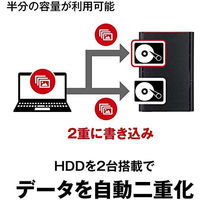 NAS（ネットワークハードディスク）12TB 2ドライブ リンクステーション HDD LS220D1202G 1台 バッファロー（直送品）
