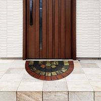 玄関マット 45×75cm セミサークルステンドタイル 泥落とし 水洗いOK エントランスラバーマット ND-472 4975970248140 1個